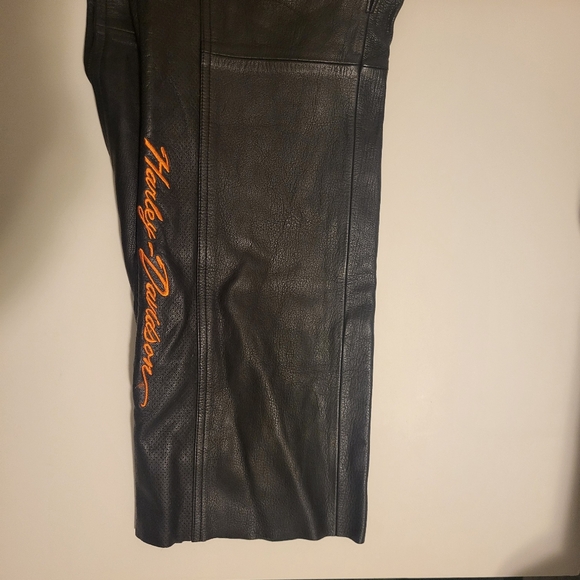 Harley Davidson Jacket and Chaps Set Orange Embroidery Large - Picture 13 of 16